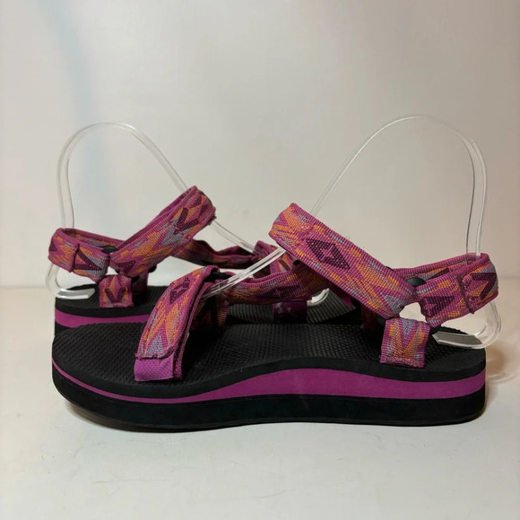 TEVA Women’s Midform Universal Sandals Diamond Festival Fuchsia Shoes Size 5 - Picture 3 of 10